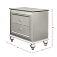 thumbnail image 3 of Simple Relax Wood Nightstand With Crystal-like Sparkling Trim, Champagne, 3 of 5