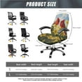 thumbnail image 5 of FKELYI 3 Pcs Set Office Chair Cover with Armrest Covers Anti-Dust Swivel Boss Chair Slipcover Yellow Lily Floral Cardinal Bird Print Gaming Armchair Protector, Small, 5 of 6