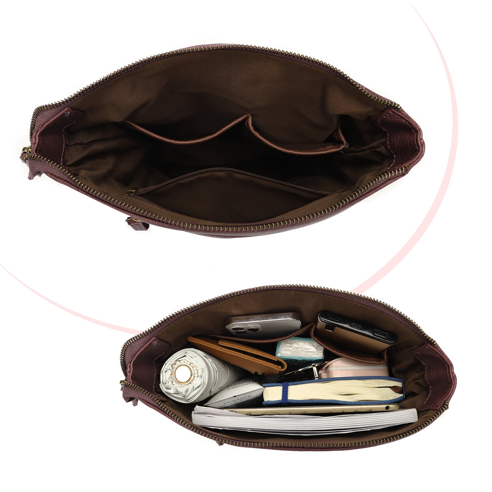 KouLi Buir Large Crossbody Bags for Women Straw Weaving Design PU Leather Shoulder Handbags