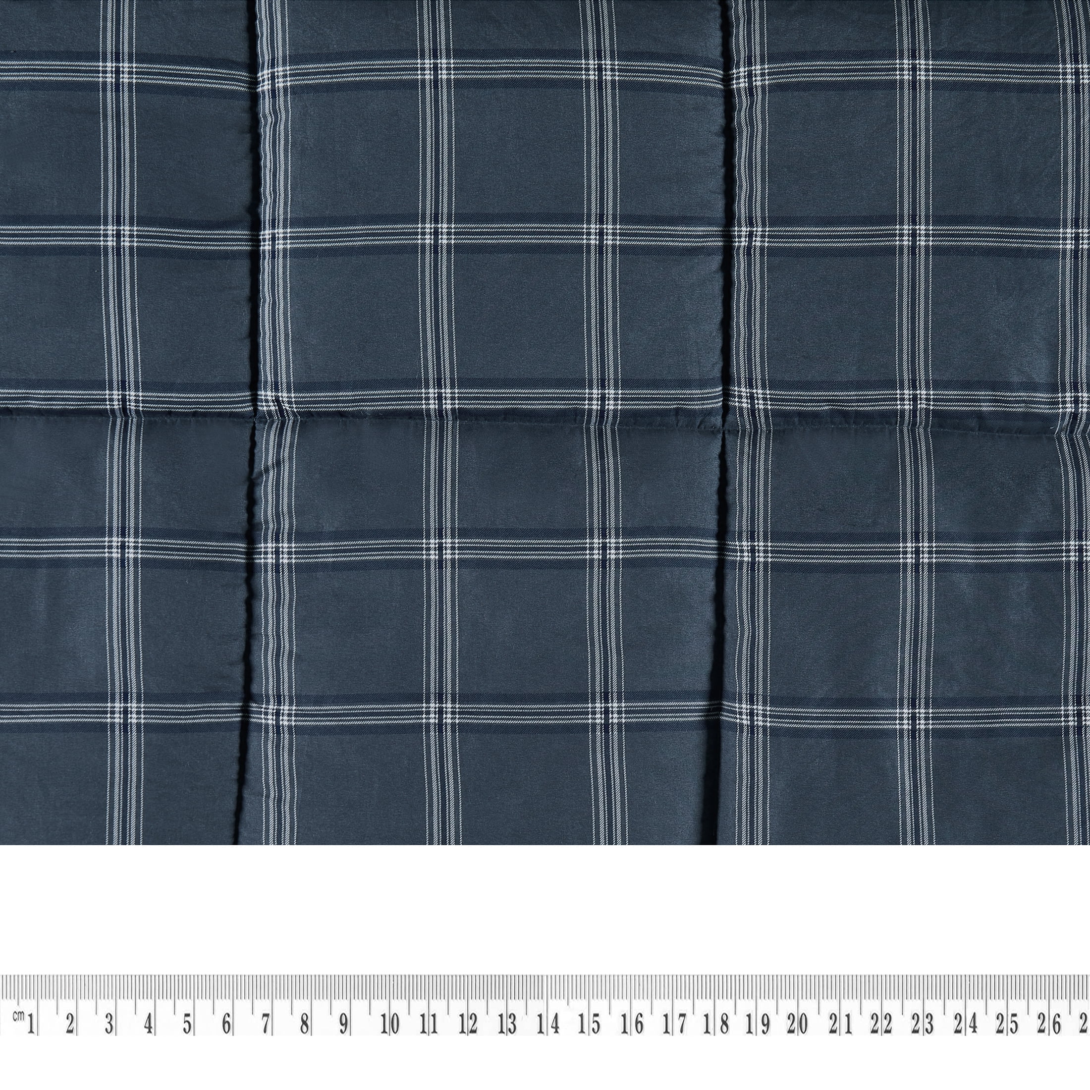 London Fog Supply Navy Grid 4-Piece Garment Washed Comforter Set, King