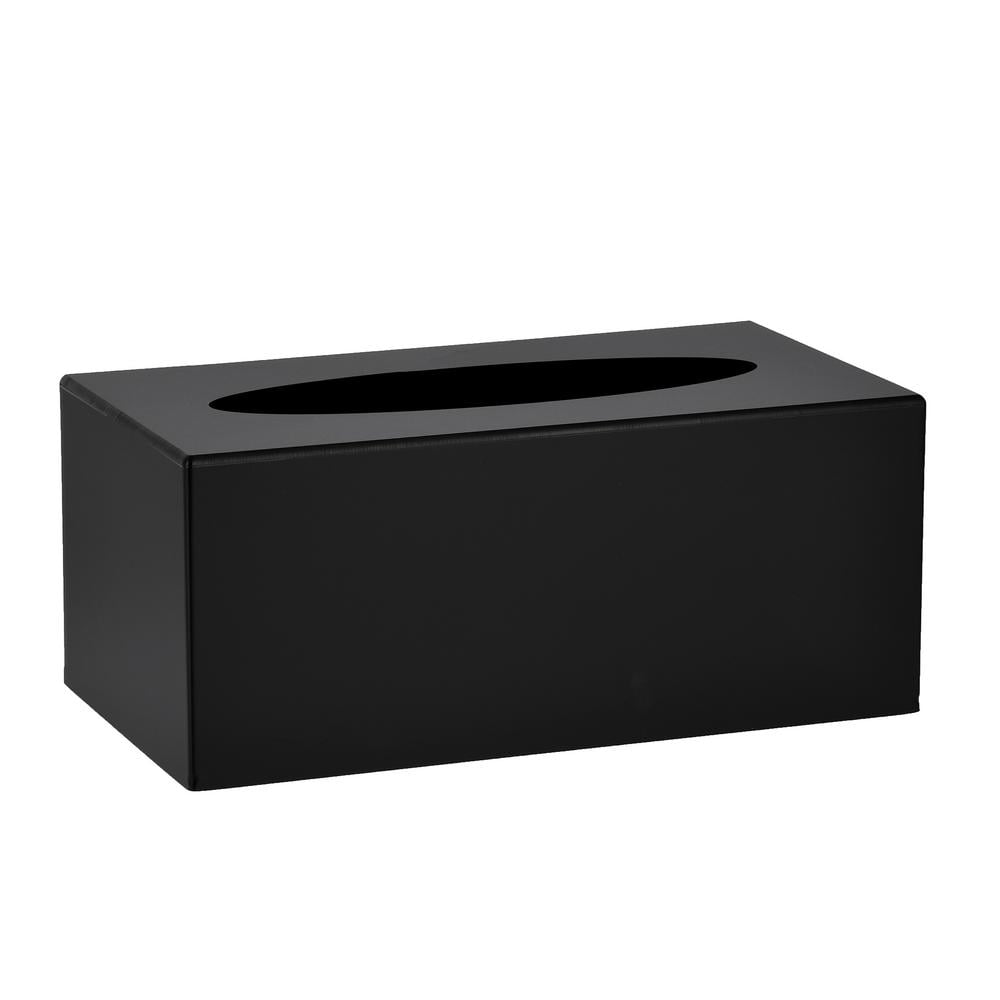 Cube Tissue Box Cover White with Black Trim - Pacific Connections