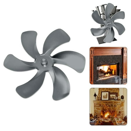 

6 Blades Heat Powered Stove Eco Fan Blade for Wood Log Burner Fireplace Fan