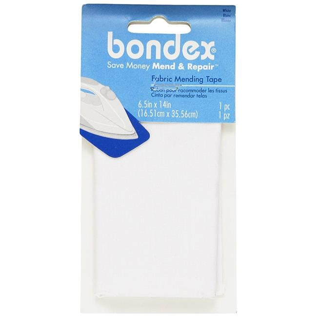 Iron-On Mending Fabric Repair Patch 6.5 x 14 Inch Compare to Bondex White 