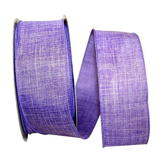 Reliant Ribbon 92573W-064-40K Everyday Linen Value Wired Edge Ribbon - Purple - 2.5 in. x 50 yards