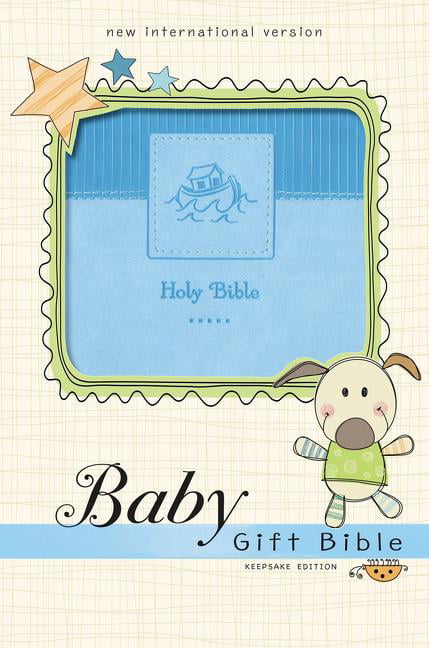 NIV Holy Bible Baby Gift Bible Blue Red Letter Comfort Print: Keepsake Edition Leathersoft 