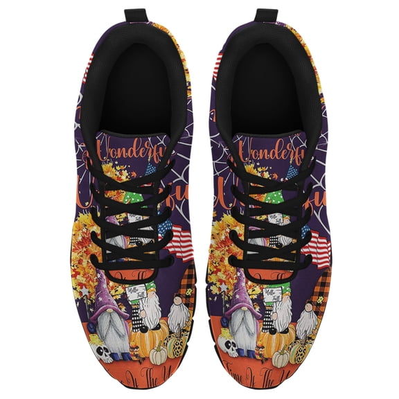 Gnomes Halloween Running Shoes Sneakers Mesh Black Size 3.5