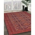 thumbnail image 3 of Ahgly Company Machine Washable Indoor Round Traditional Cherry Red Area Rugs, 4' Round, 3 of 7