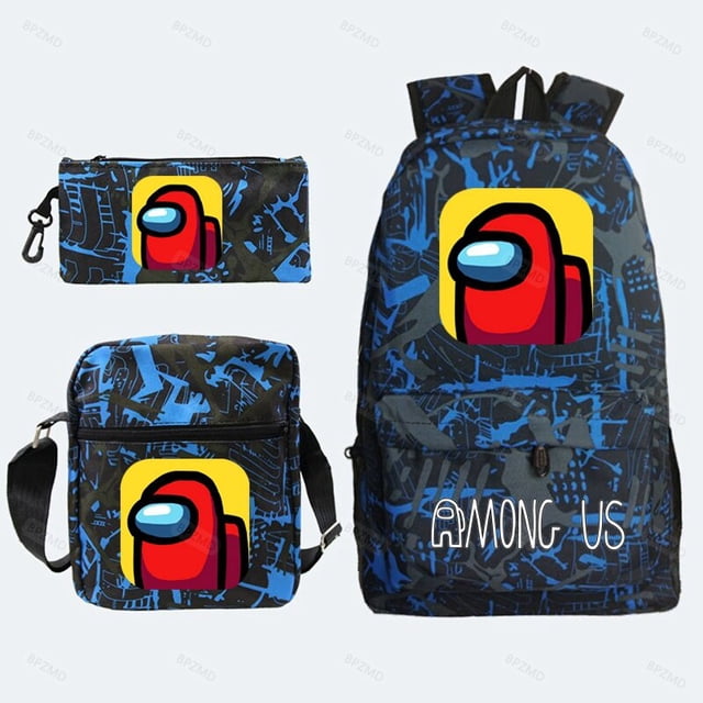 Mochila 3D Game Among Us para niños y niñas Bolsa Escolar dibujos animados