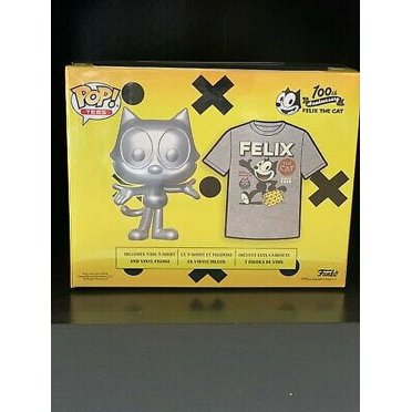 Funko POP! and Tee Felix The Cat [Silver] with Size Large T-Shirt Collectors Box Exclusive