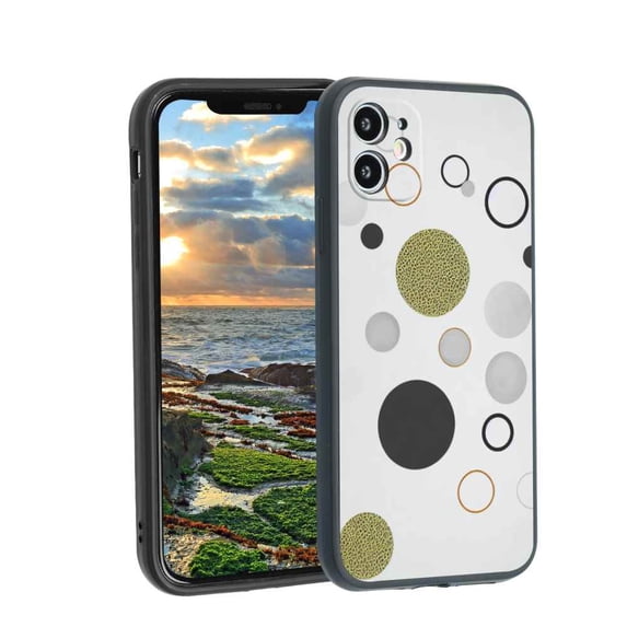 Compatible with iPhone 12 Phone Case, Circles Case Men Women, Flexible Silicone Shockproof Case for iPhone 12