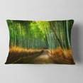 thumbnail image 2 of Designart Arashiyama Bamboo Grove Japan - Oversized Forest Throw Pillow - 12x20, 2 of 5