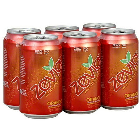 Zevia Orange Soda, 12 oz, 6ct (Pack of 4)