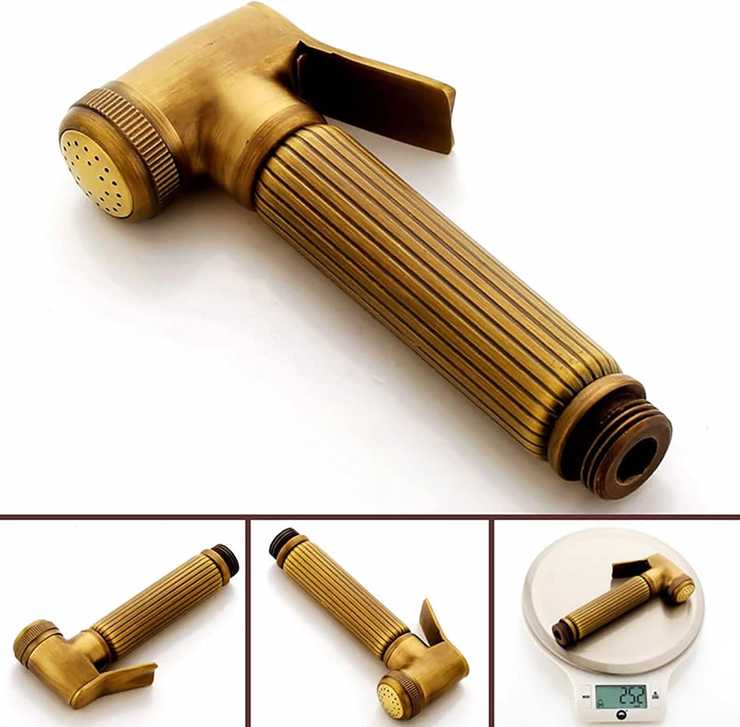 Antique Handheld Bidet Sprayer for Toilet, Brass Cloth Diaper Sprayer Kit Wall Mounted Bidet Sprayer Set Single Handle Toilet Bidet Sprayer Kit with 150cm Shower Hose