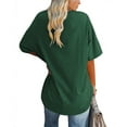 thumbnail image 3 of V Neck Short Sleeve Gym Shirts Casual Loose Fit Basic Tees green XXL, 3 of 5
