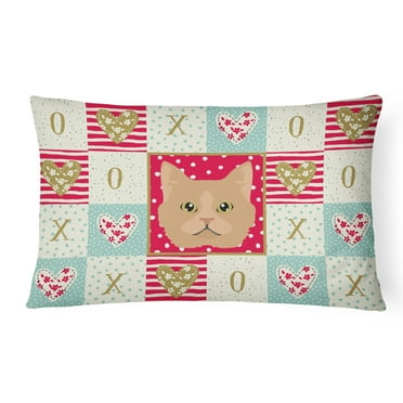 Selkirk Rex Cat Love Canvas Fabric Decorative Pillow