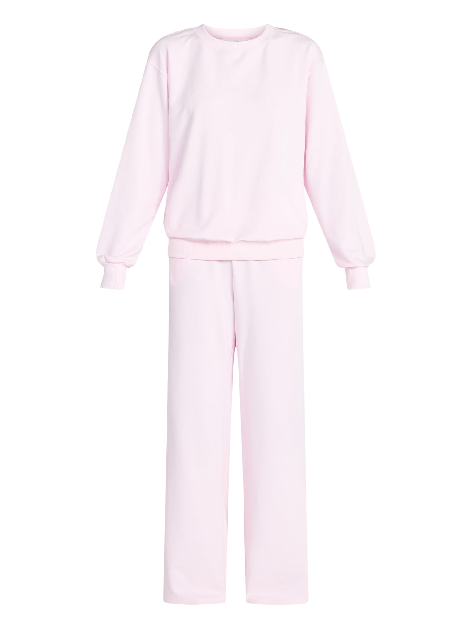 No Boundaries Cozy Sleep Long Sleeve Top and Pants Set, 2-Piece, Women’s