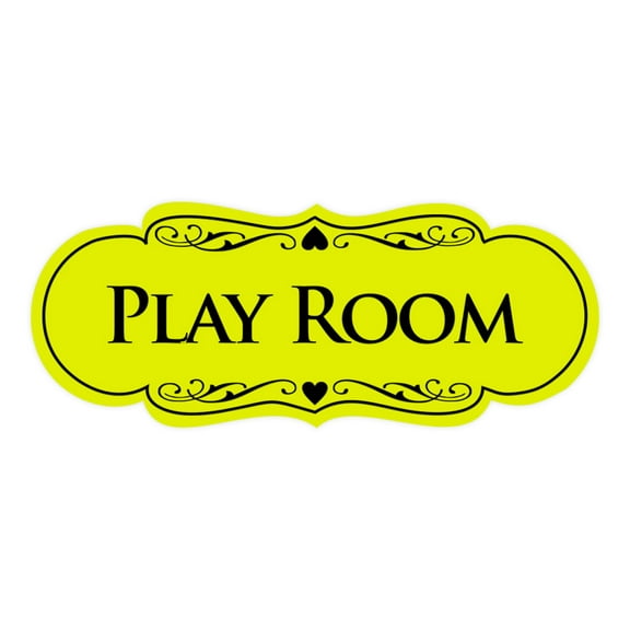 Signs ByLITA Designer Play Room Sign (Yellow / Black) - Large
