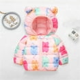 thumbnail image 2 of Jacket Coats For Baby Boys Girls Printed Lightweight Padded Jacket Zipper Warm Windproof Outwear Cute Bear Ears Down Clothes With Pockets Fall And Winter Outerwear, 2 of 3