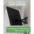 thumbnail image 2 of SANUS Premium Full Motion TV Wall Mount Bracket - Extend, Tilt, Swivel Big TVs Up To 90" - Universal TV Mount Inlcudes All Hardware Needed & Drilling Template for DIY Install, 2 of 8