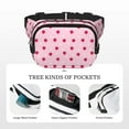 thumbnail image 5 of Rateoe Strawberry And Heart Print Fanny Pack Belt Bag for Women and Men, Square Double-Layer Waterproof Waist Pack with Adjustable Strap for Hiking, Jogging, Cycling, 5 of 9