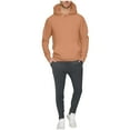 thumbnail image 3 of UVEASISHA Fall Outfits for Men Fleece Lined Oversized Hoodie Sweatshirts and Sweatpants Sets Solid Color Casual Loose Sweatsuits Set with Pockets Brown M, 3 of 8