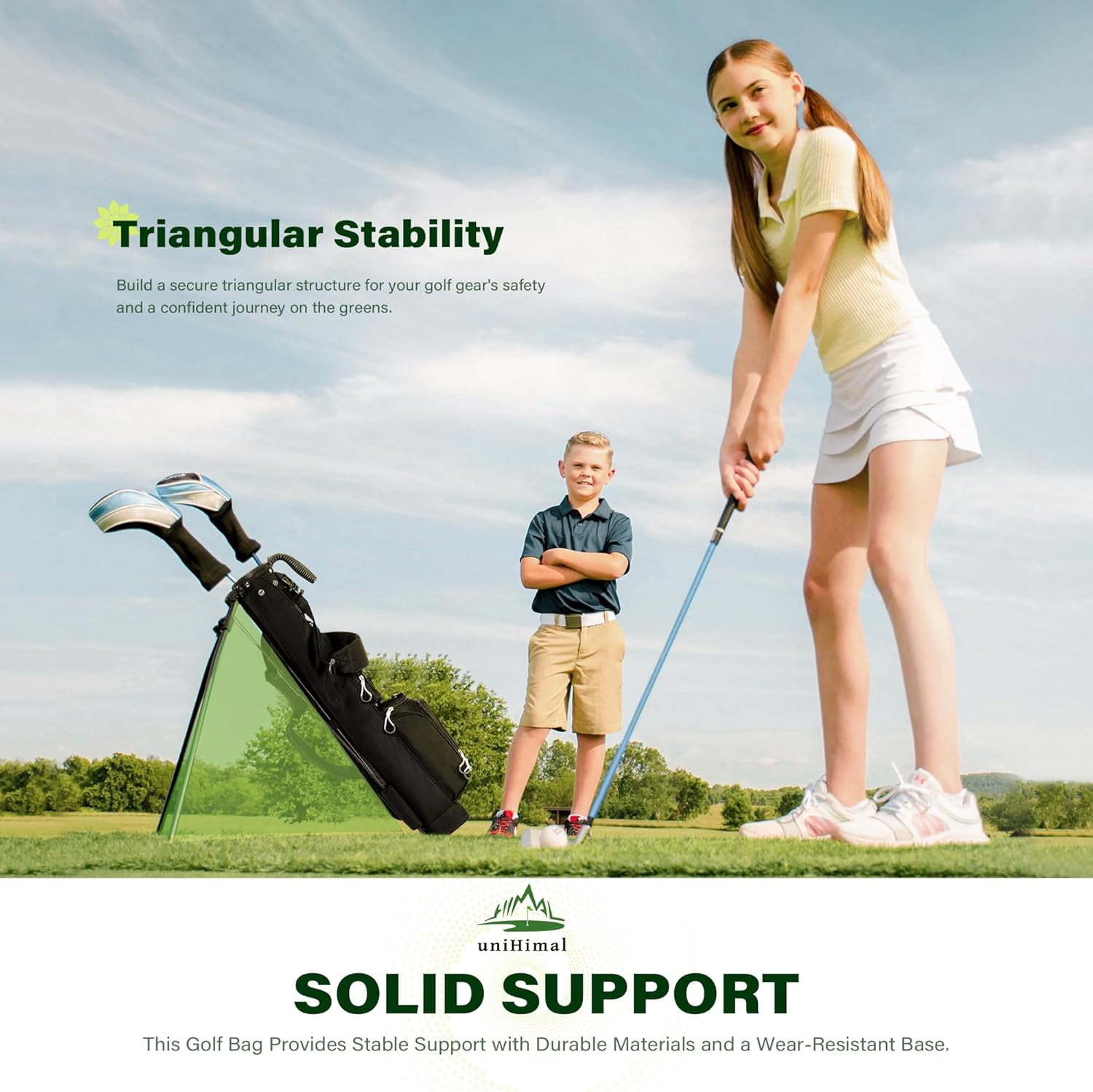 Par 3 Golf Bag Small Lightweight with Dual Shoulder Straps – Pitch n Putt Golf Bag Easy to Carry and  for Men/Women– 31.5 inches Tall