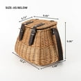 thumbnail image 3 of Wicker Picnic Basket, Fishing Creel Basket, Carrying Gift Basket with Lid and Shoulder Strap, 3 of 7