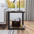 thumbnail image 5 of Furniture of America Elto 1-Shelf Metal Sand Black and Dark Walnut End Table, 5 of 8