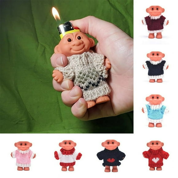 Random 1Pc Troll Cute Silicone Cute Funny Rubber Naked Doll Lighter Case Box Lighter