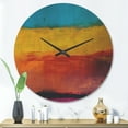 thumbnail image 2 of Designart 'Blue Yellow Orange in Abstract' Modern Wood Wall Clock, 2 of 5