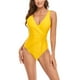 thumbnail image 1 of Gibobby Traje de baño completo mujer Traje de baño de mujer Trajes de baño Traje de baño Cuello en V Espalda Correas ajustables(Amarillo,XL), 1 of 5