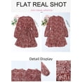 thumbnail image 5 of Asyoly Womens Dresses Boho Floral Print Ruffles Lantern Sleeve Button Down Swing Mini Dress Tie Waist Shirt Dresses, 5 of 7