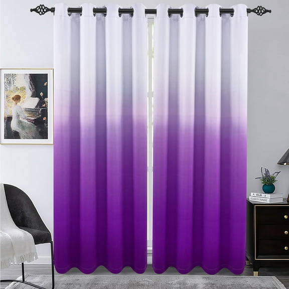 Alishomtll Room Darkening Purple Blackout Curtains Grommet Window Drapes for Living Room Bedroom ,2 Panels of 52" W x 84" L