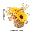 thumbnail image 3 of Fall Tabletop Decor, Artificial Flower Arrangement in Woven Basket with Pumpkin and Maple Leaf for Mantel Shelf and Thanksgiving Centerpiece Display, Preassembled Potted Floral Accent, 3 of 6