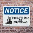 thumbnail image 4 of (2 Pack) Forklifts Only No Pedestrians OSHA Notice Sign 10 Inch X 7 Inch Plastic Sign, Weather Resistant, UV Protected for Workplace, Business, and Construction Site, Made in the USA, 4 of 8