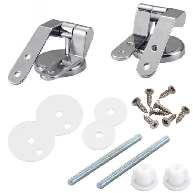 Bisagra para asiento de inodoro, kit de fijaciones de repuesto para asiento de inodoro, fijaciones para bisagras de asiento de inodoro, para asientos de inodoro de resina de madera - 2 piezas