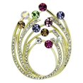thumbnail image 1 of Alamode LO2812 Broches Métalliques pour Femmes Or Blanc avec Cristal de Qualité Supérieure Multicolore, 1 of 1