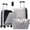 Gray, variant on 3 Piece Front Opening Luggage Set, 20 & 24 Inch Expandable Hardside Carry-On Suitcases with Travel Duffel Bag, USB Port, TSA Lock, Spinner Wheels, Lightweight Travel Luggage, Black