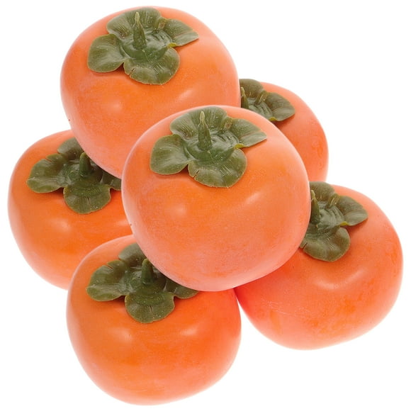 LOLIPPYY 6Pcs EVA Foam Simulated Persimmon for General Users and Lifelike Fruit Decorations