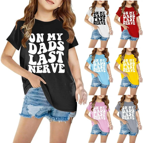 Zwiiyzr Summer Graphic T-Shirt for Kids Girls and Boys Short Sleeve Round Neck Tee for 3-14 Years T-Shirt Red