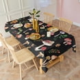 thumbnail image 3 of Red Mushroom Leaf Black Pattern Rectangle Tablecloth 60"x102",Waterproof Polyester Rectangle Table Cloth, Wipeable Spillproof Polyester Tablecloth for Dining, Camping, Indoor and Outdoor, 3 of 6