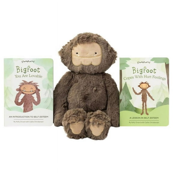 Slumberkins Bigfoot's Self-Esteem Plush & Book Kin Set Polyester Brown 3 pc