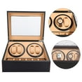 thumbnail image 1 of Automatic Watch Winder Display Box, 4+6 Automatic PU Leather Wood Watch Winder Box, Mens Watch Box For Wristwatch Mechanical Watch, 1 of 8