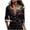 A Black, variant on Womens Satin Deep V Neck Shirts 3/4 Sleeve Office Blouse Dressy Drape Ruched Business Casual Work Elegant Tops Black M