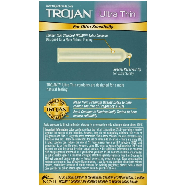 Trojan Condom Sensitivity Ultra Thin Lubricated, 12 Count