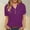 Purple, variant on Womens Tops 2025 Solid Comfy Short Sleeve Cotton Linen Top Spring Summer Shirts for Women Multicolor L