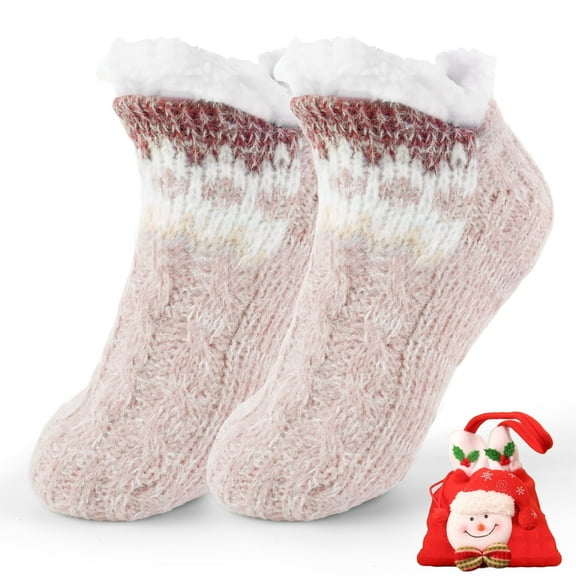 TRANSLINK Slipper Socks for Women with Gripper Winter Socks Warm Cozy Xmas Gift