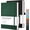 Black & Dark Green, variant on Graph Grid Paper Notebook, 2-Pack, 192 Pages per Pack, A5 Medium Size (5.7'' x 8.3''), Leather Hardcover, 100 GSM Thick Paper, for School, Students, Math, Engineering (Black & Navy Blue)