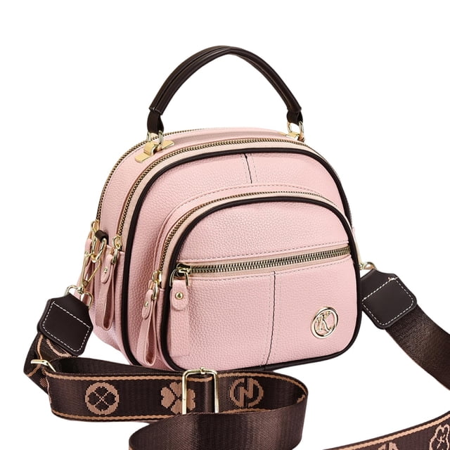 Coefficienta Classic Leather Shoulder Bag Multifunctional Adjustable Strap Wide Compartments for Women Hands Convenience