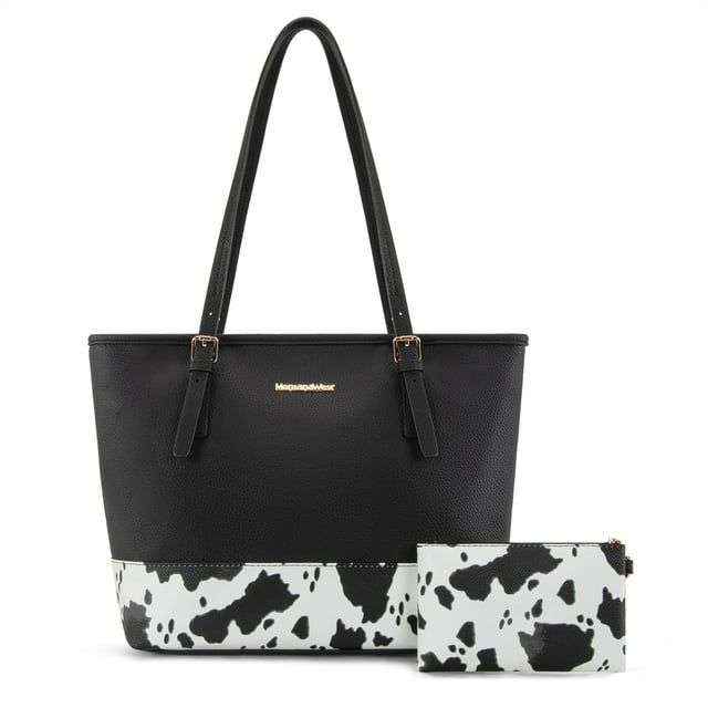 Bolso de mano Montana West de piel con estampado de vaca para mujer